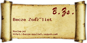 Becze Zsüliet névjegykártya